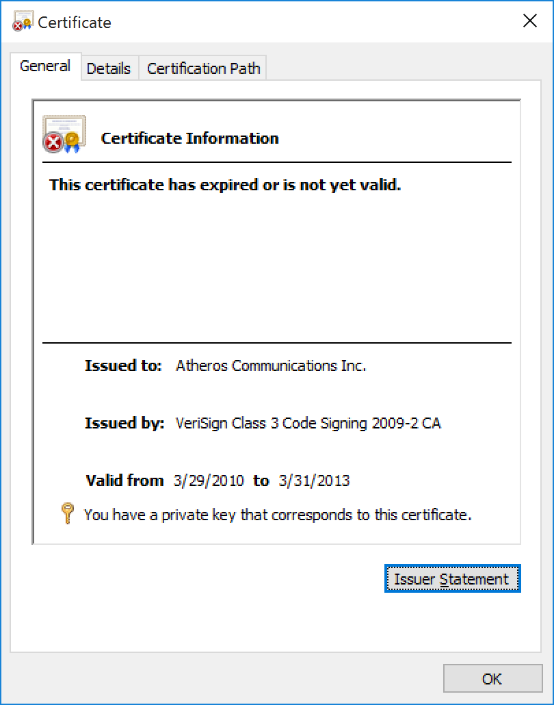 Atheros Certificate