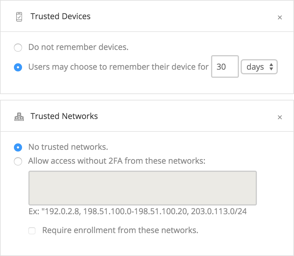Trusted Devices and Networks