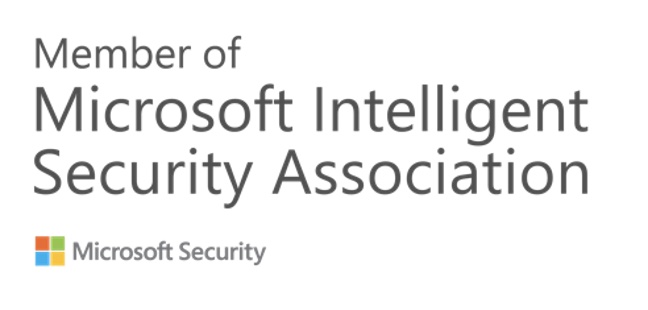 Badge showing the Microsoft Security logo under text that reads, 