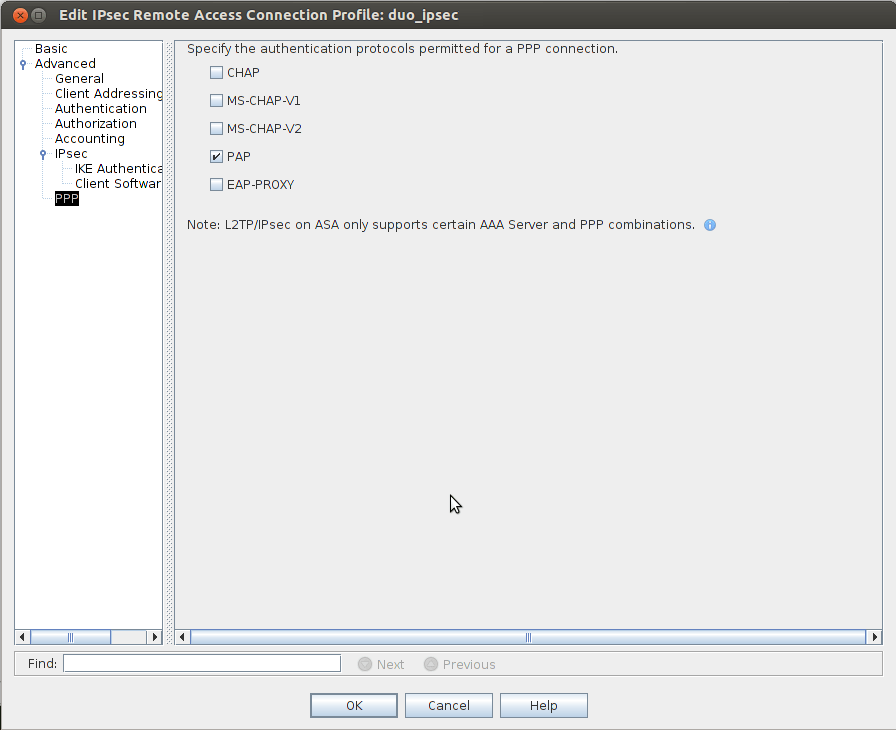 Cisco ASA PPP Settings