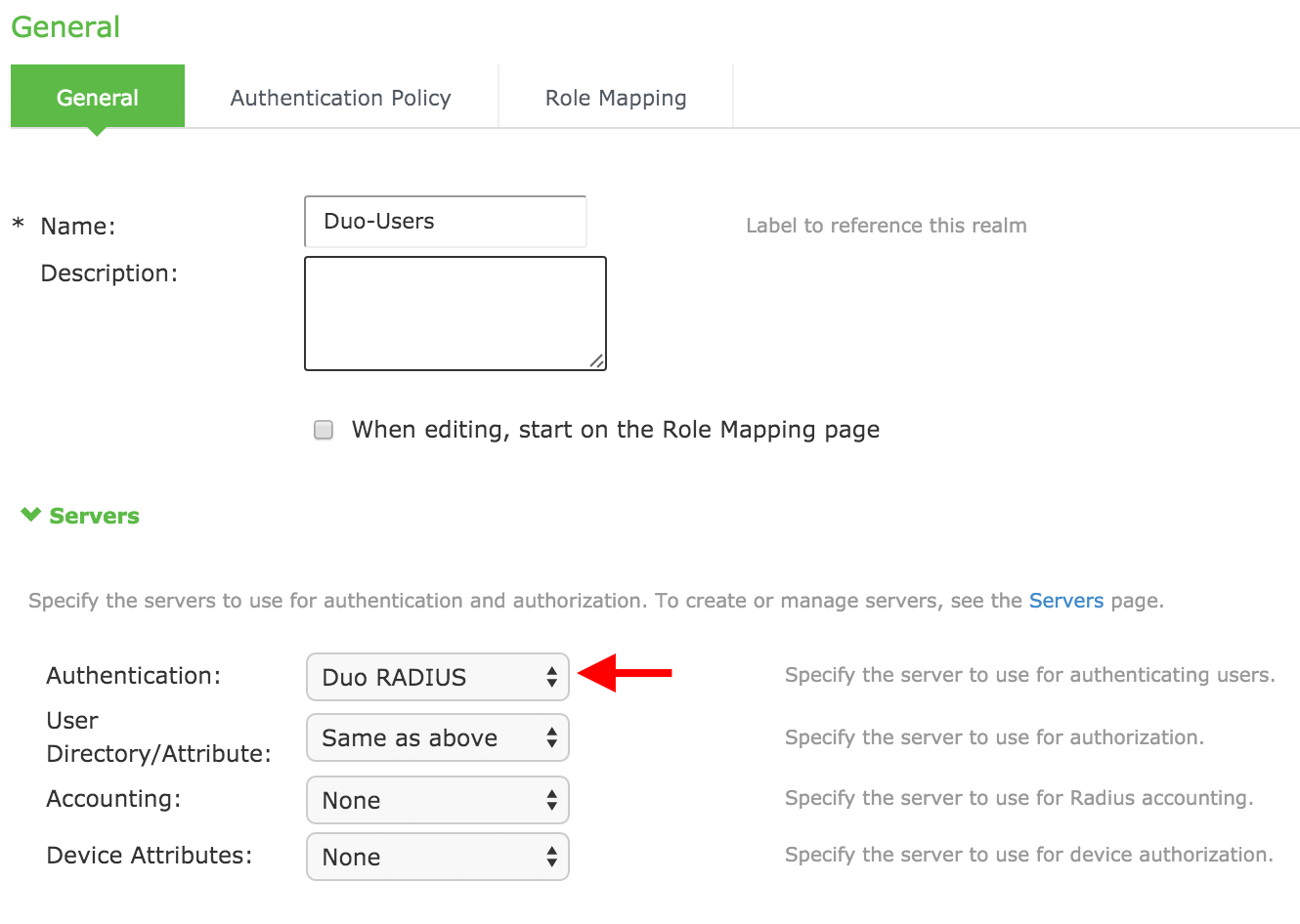 User Realm Config