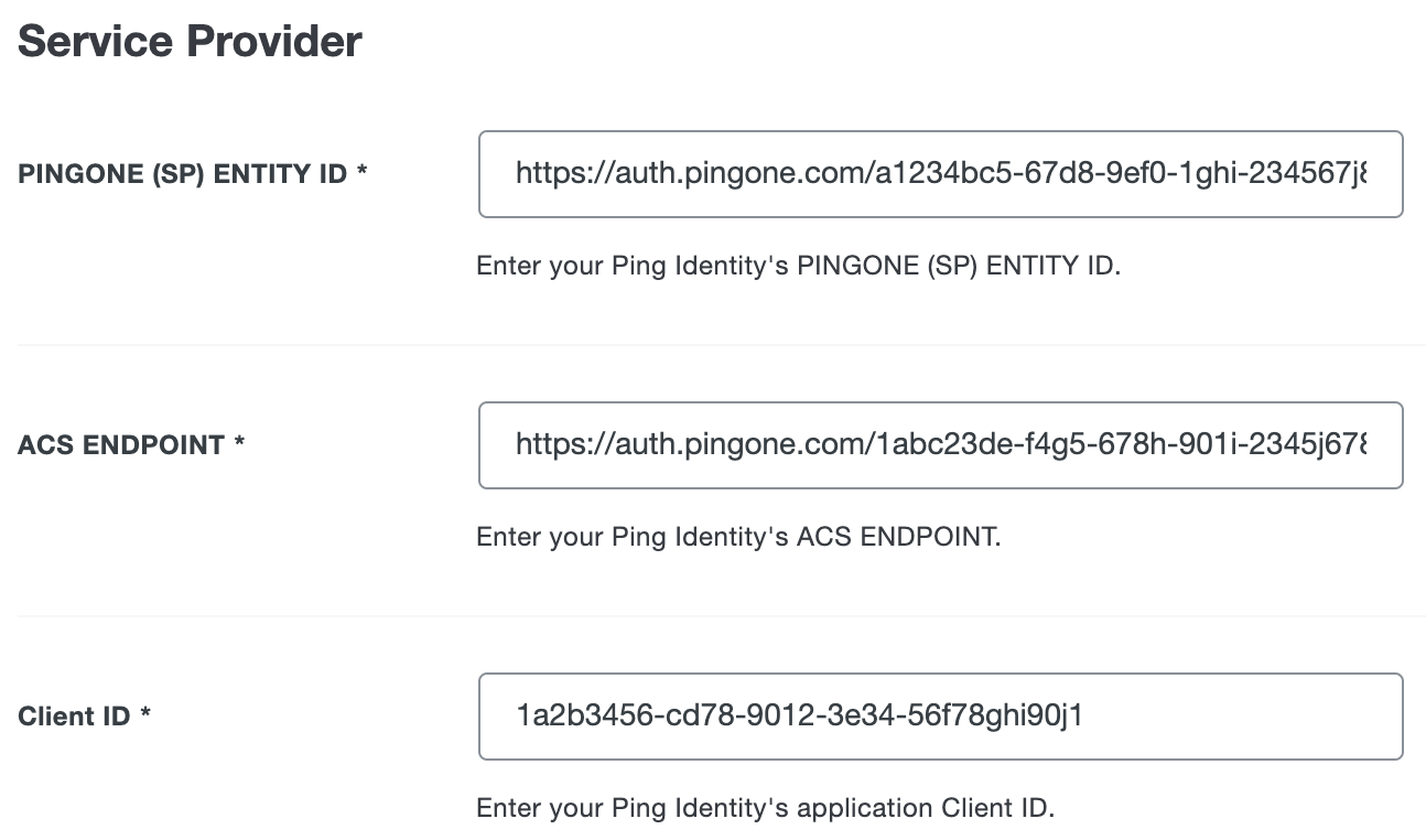 Duo Ping Identity Service Provider Fields