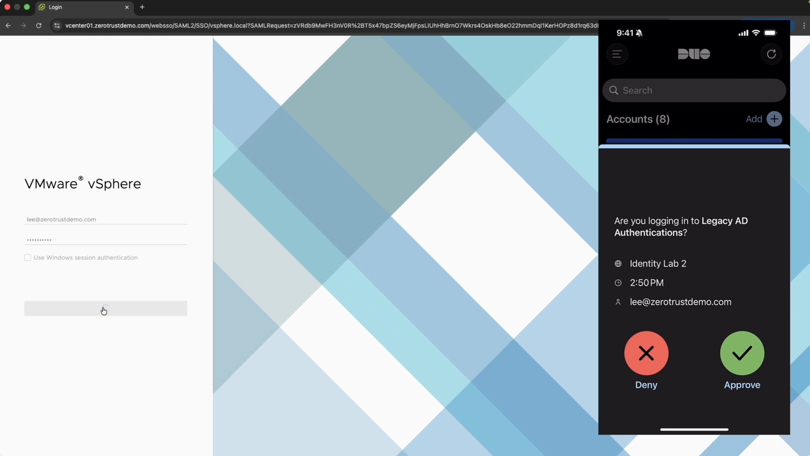 Duo mobile app to secure legacy authentications with MFA