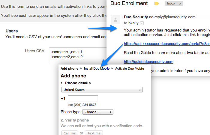 Screenshot of bulk enrollment