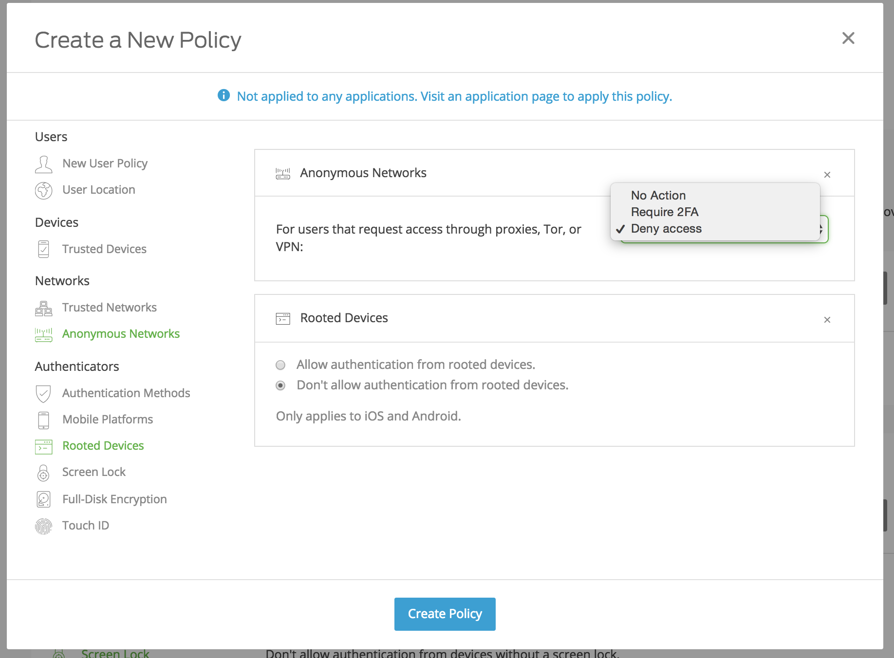 Blocking Authentication Attempts from Anonymous Networks Duo Security
