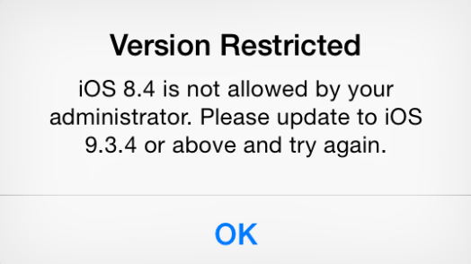 iOS Version Restriction