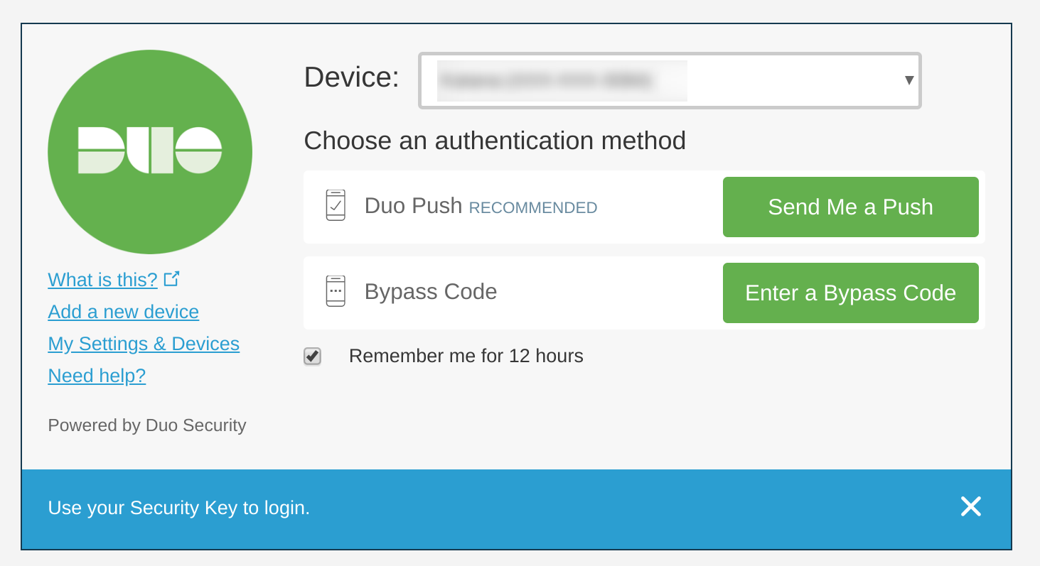 ecause we encourage our users to use Duo Push we can also ensure that their mobile devices are configured in a secure manner and up-to-date with the latest security patches.