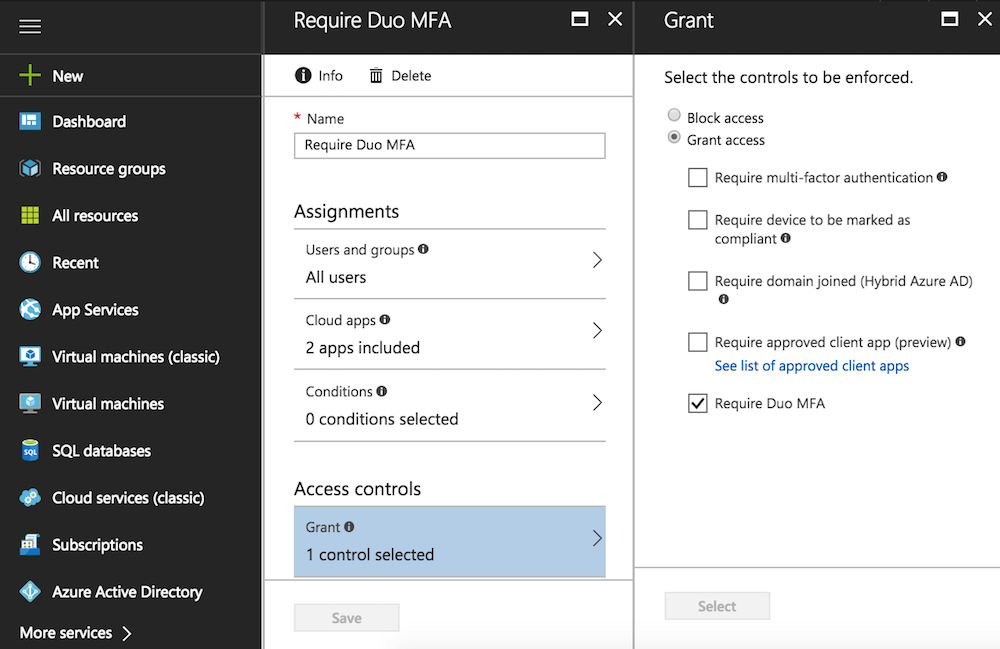 duo admin console integration active directory