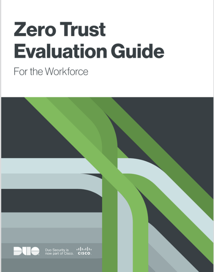 Cover of the Zero Trust Evaluation Guide for the Workforce from Duo Security.