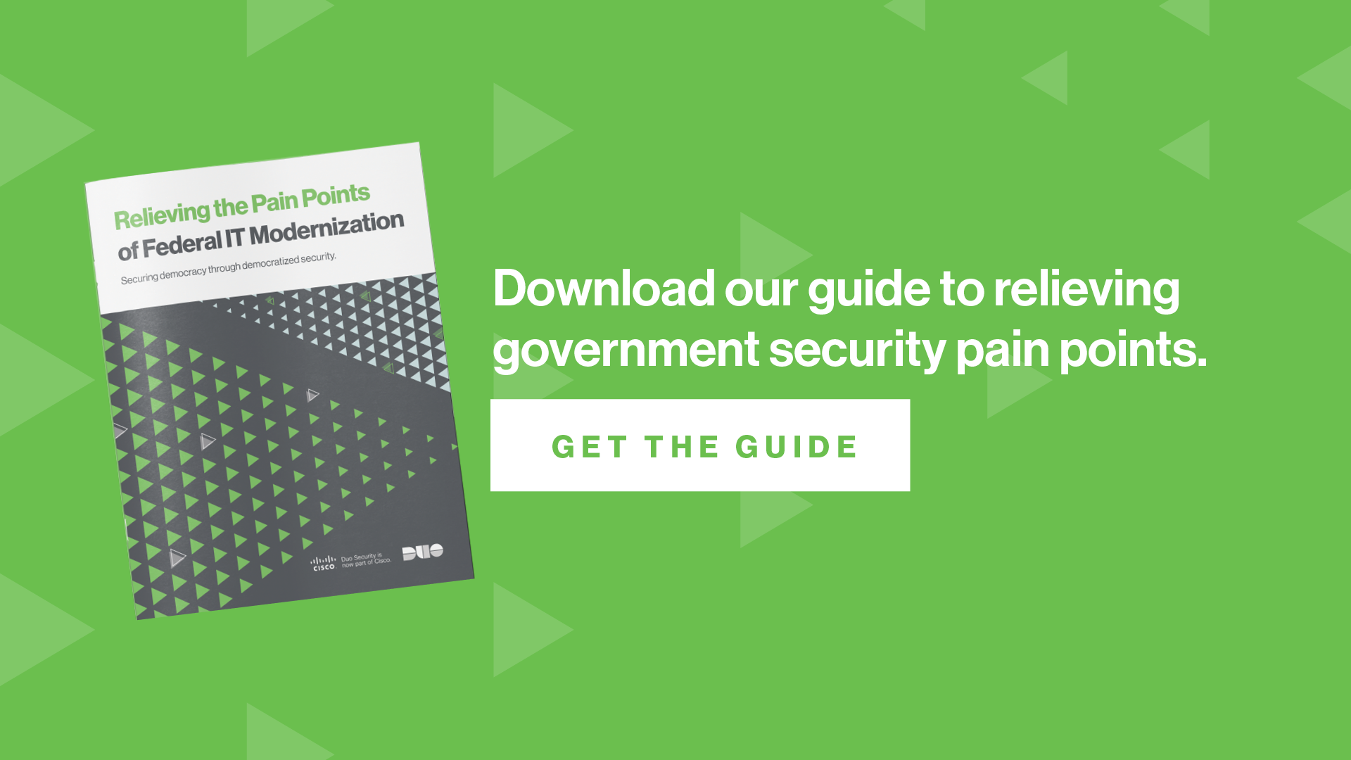 Relieve government security pain points. Get the guide: Relieving the Pain Points of Federal IT Modernization.