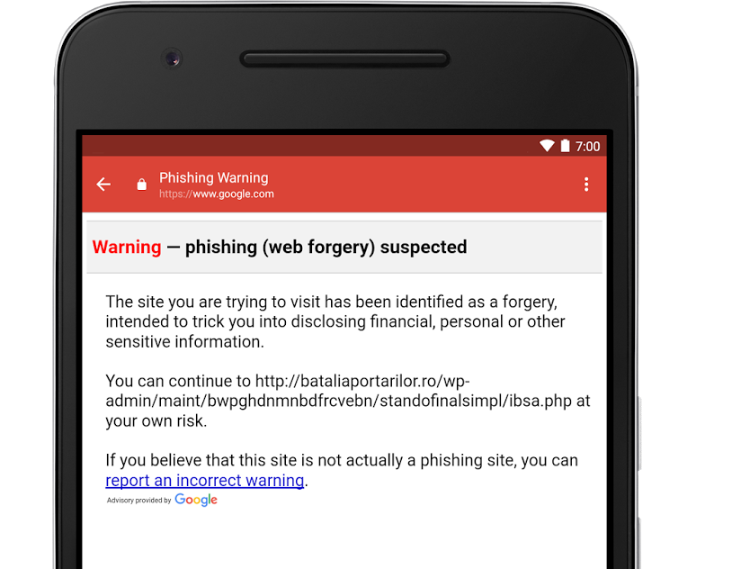 Gmail Suspicious URL Warning