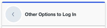 A screen grab showing an example of the current hover state, next to Other Options to Log In.