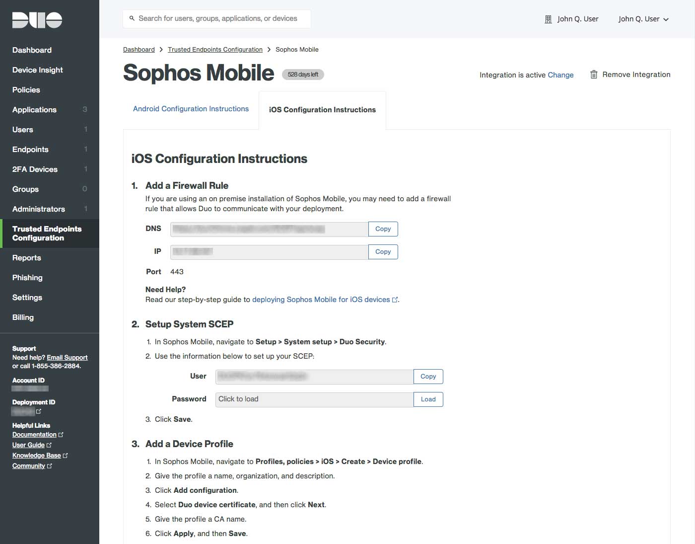 Sophos Mobile Integration in Trusted Endpoints