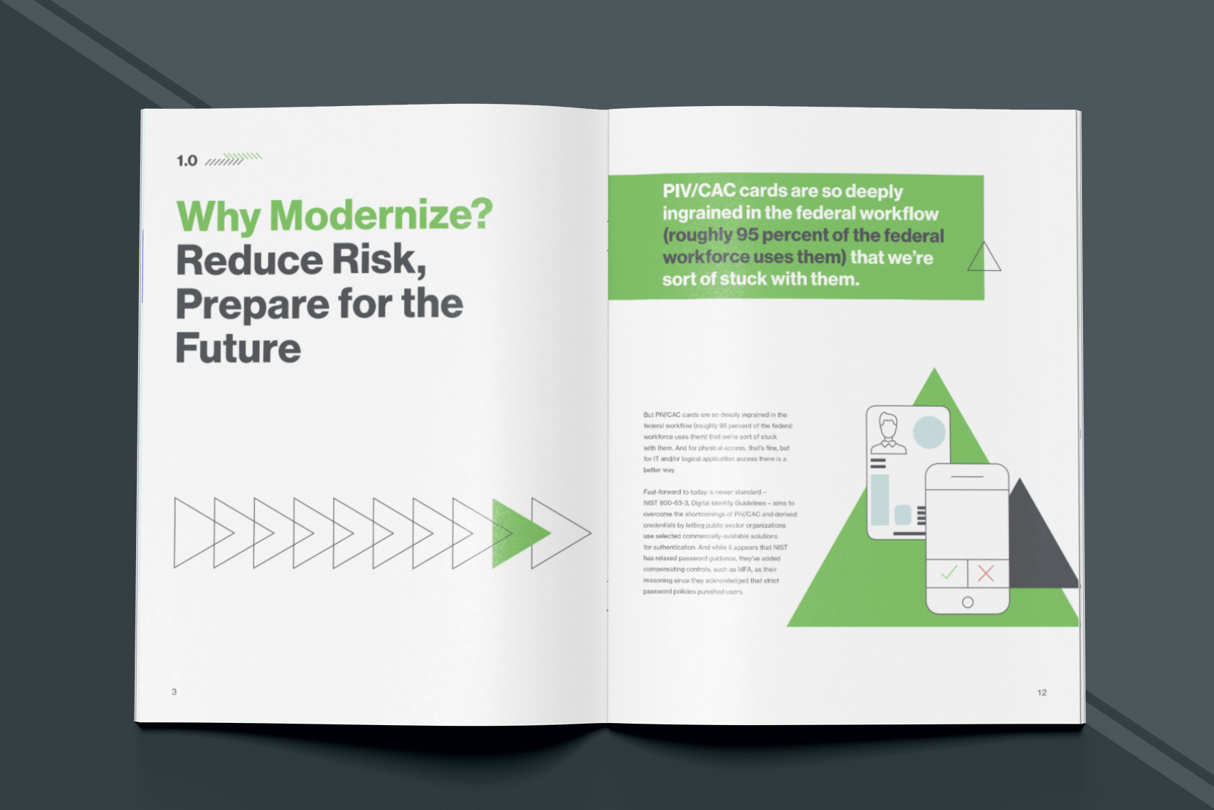 Ebook interior with the header Why Modernize? Reduce Risk, Prepare for the Future