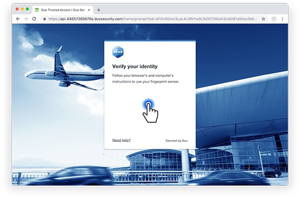 image of a identity verify screen