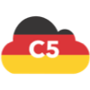 A cloud shaped image with C5 (Cloud Computing Compliance Controls Catalog) written indicating Duo's implementation of C5 compliance controls and verification of operation effectiveness in Germany.