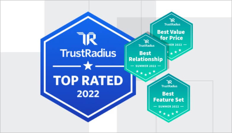 Trust Radius Top Rated emblem for Duo Security MFA