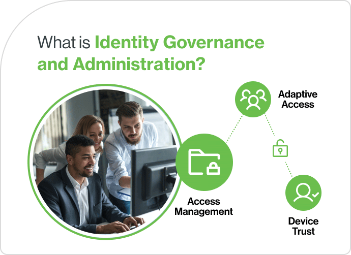 People viewing the desktop to see what is Identity Governance and Administration