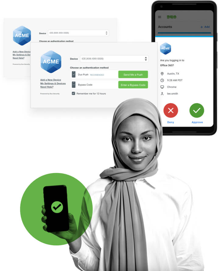 image of a person authenticating with Duo from a mobile device
