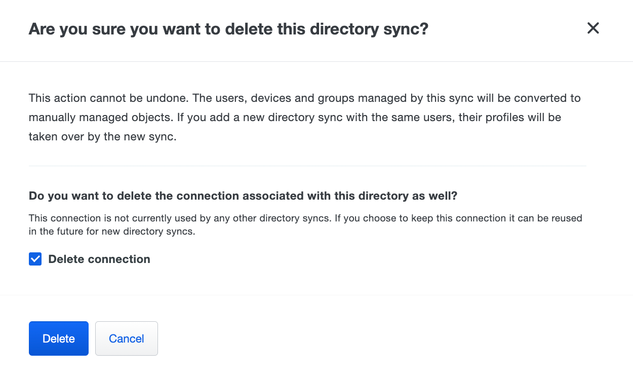 Delete a Directory Sync
