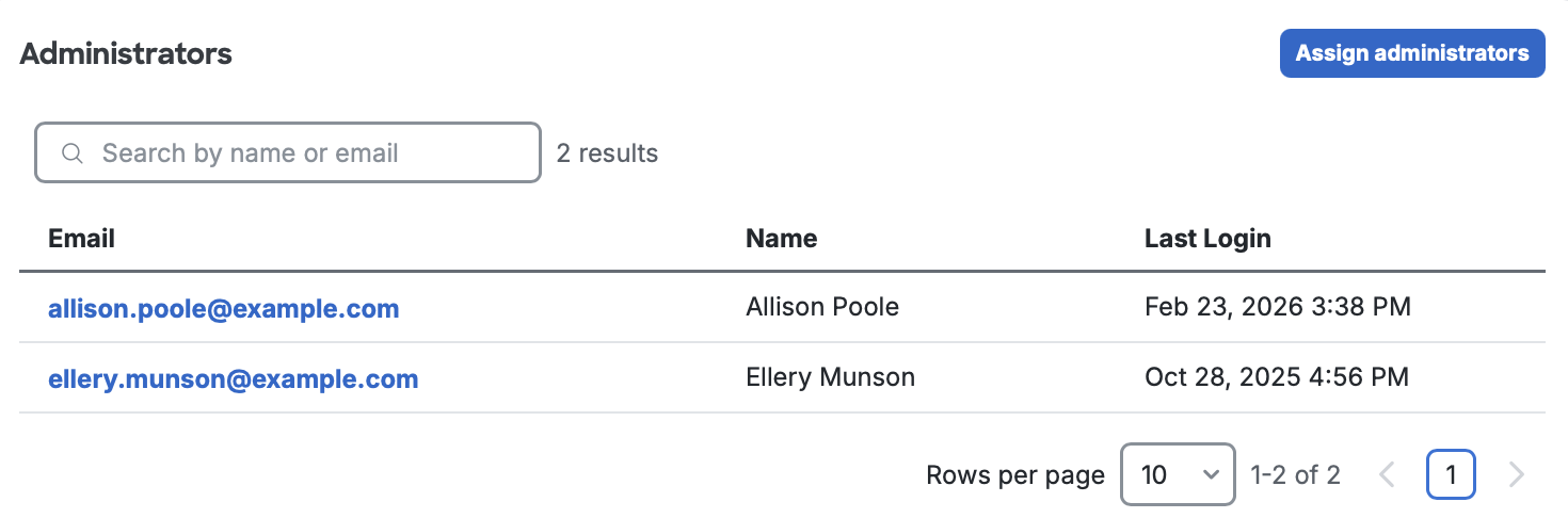 Assign Administrators