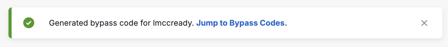 Bypass Code Created
