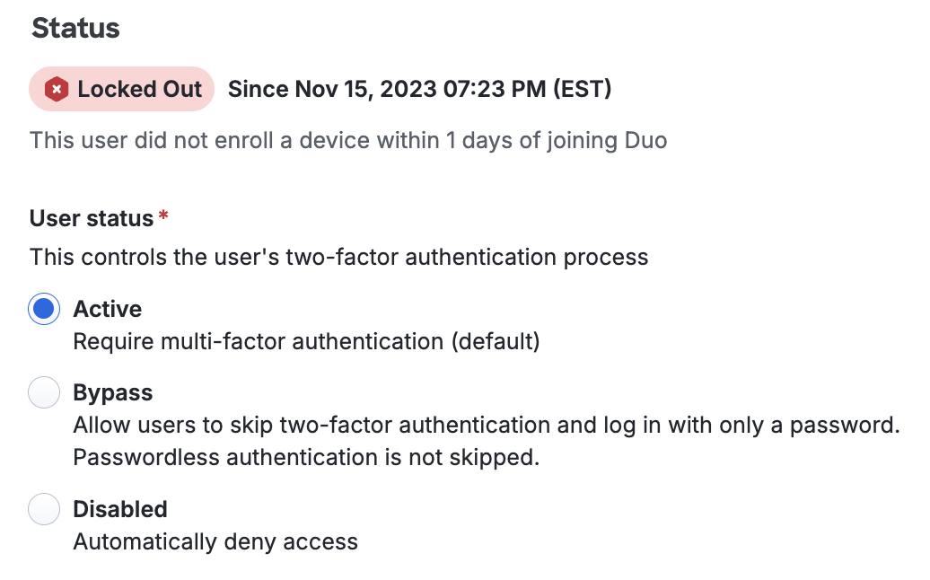 Edit locked out user