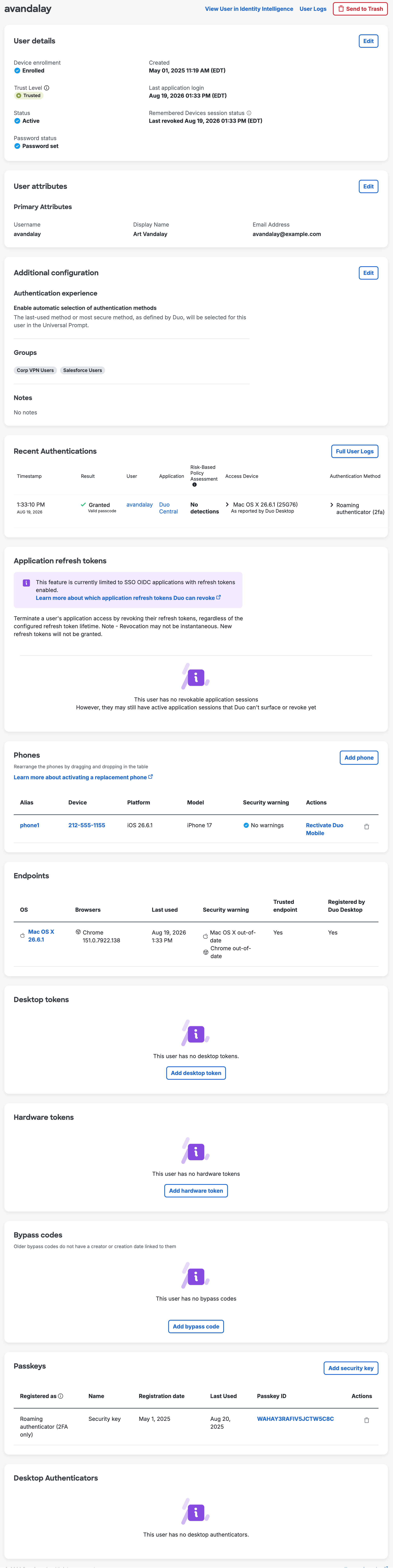 Duo User Details