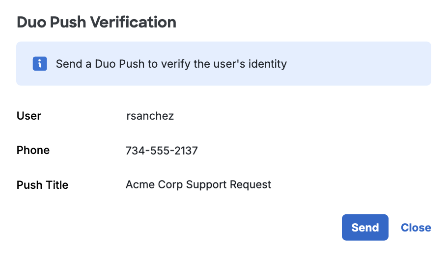 Send Duo Push Link