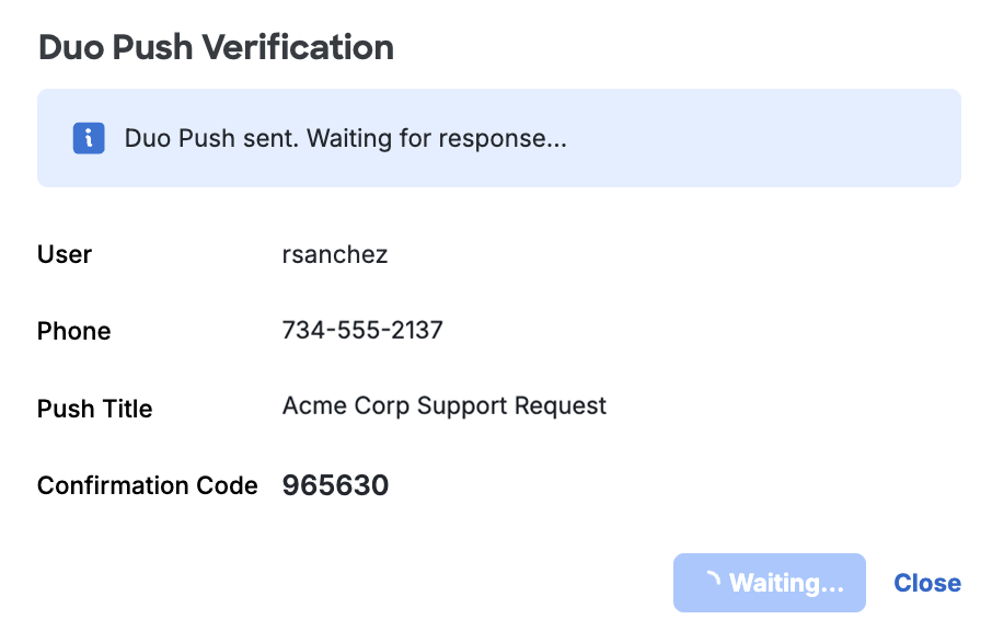 Waiting for Push Verification