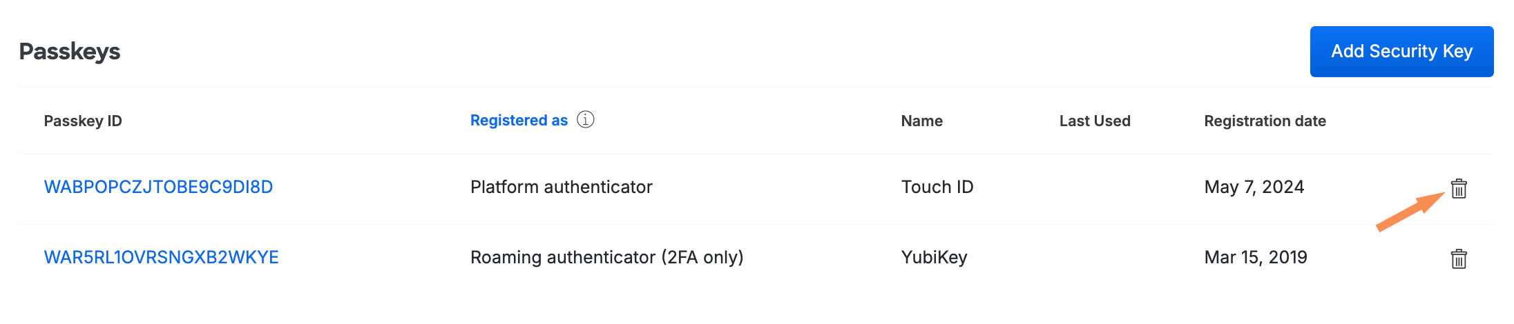 Remove Passkey
