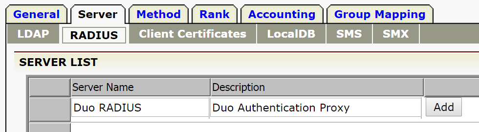 RADIUS Server Config