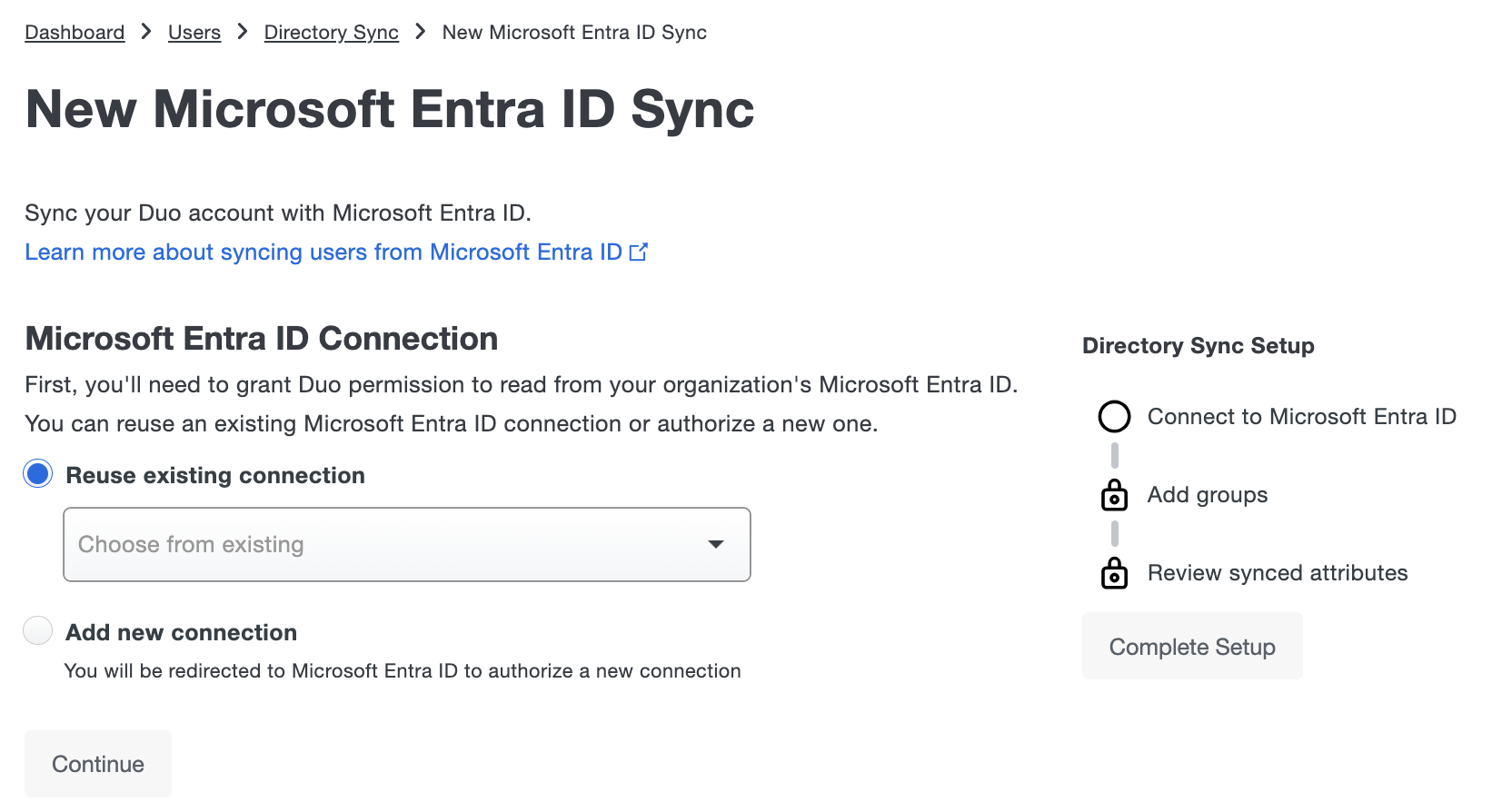 Reuse Azure AD Sync Connection