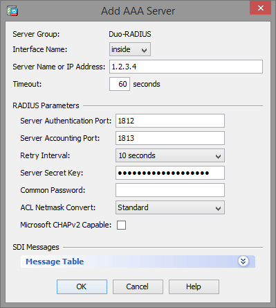 cisco vpn setup secondary radius authentication server