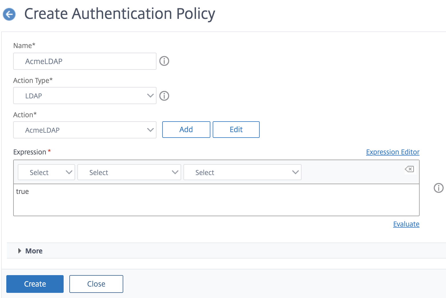 Add LDAP server for LDAP Authentication Policy