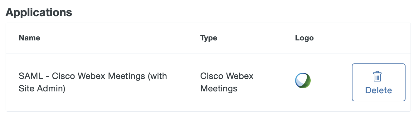 Webex Meetings Application Added
