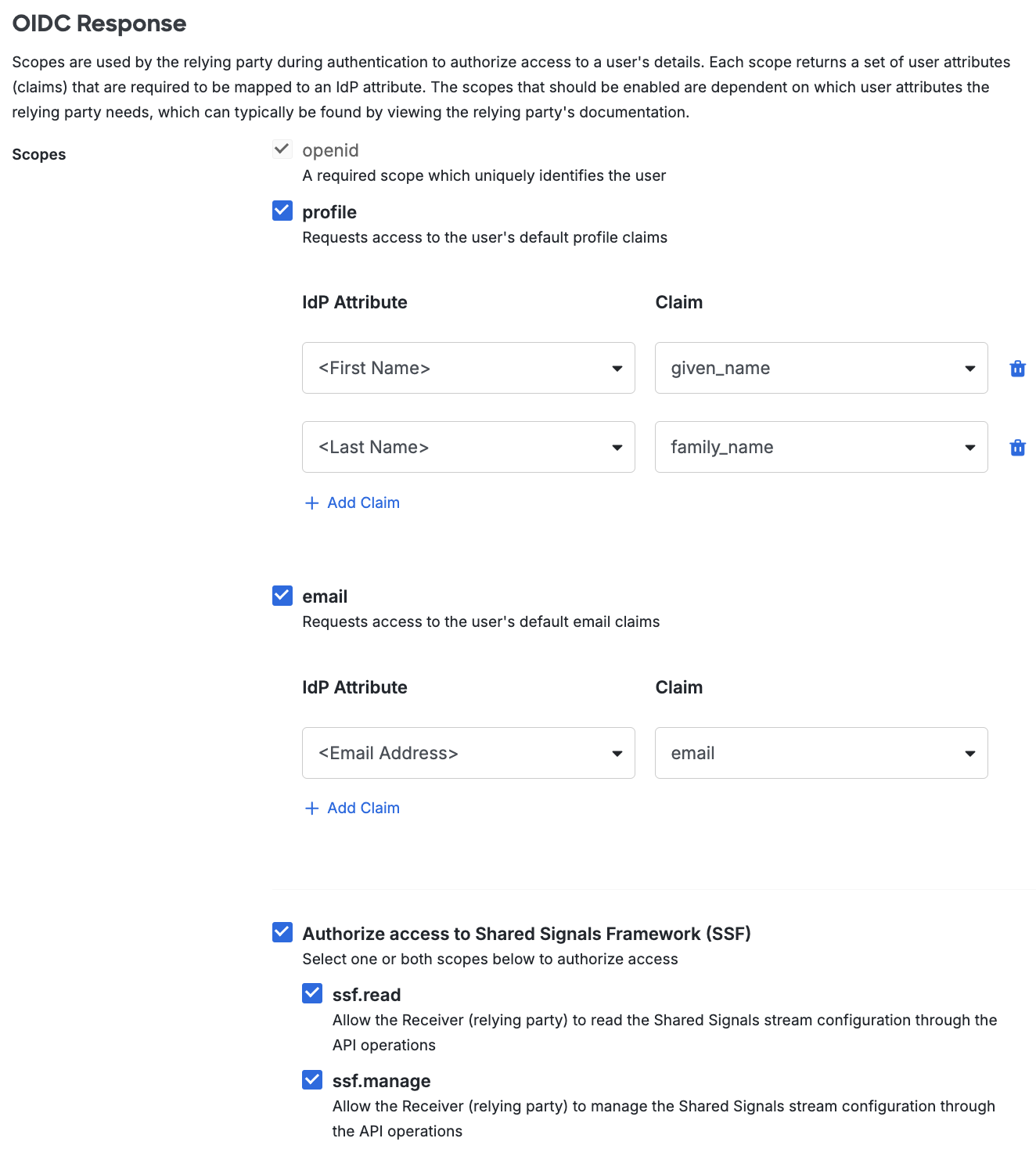 Duo Apple Business OIDC Response Section
