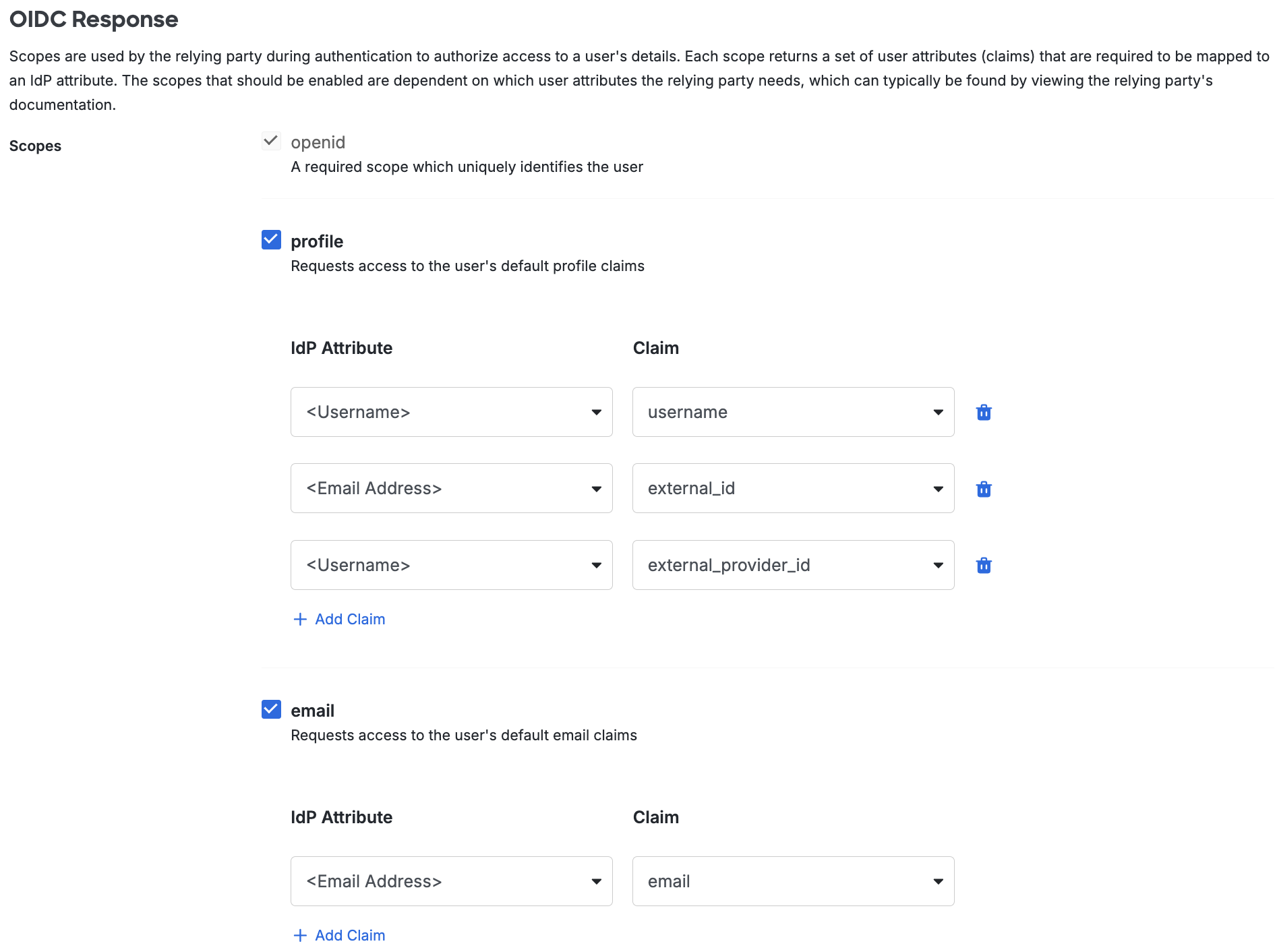 Duo DocuWare OIDC Response Section