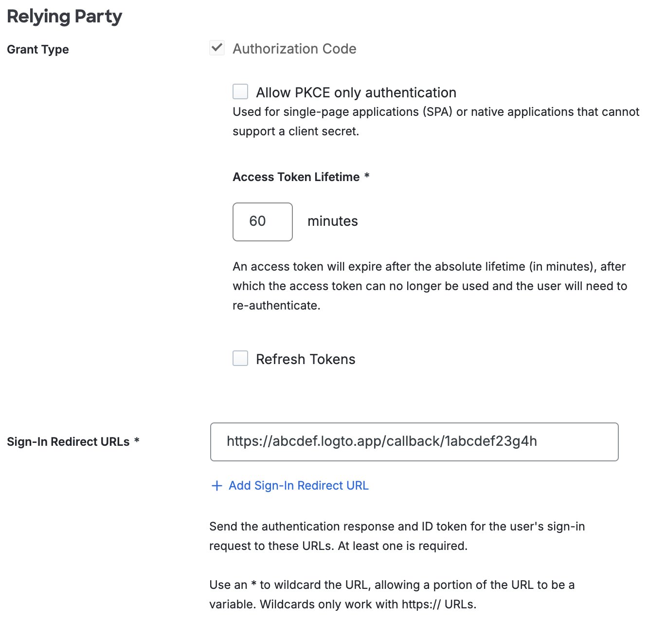Duo Logto Relying Party Section