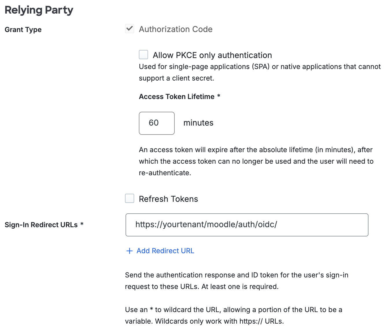 Duo Moodle Relying Party Section