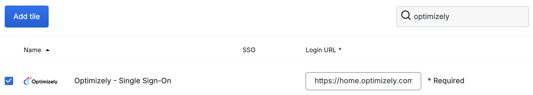 Duo Optimizely IdP-initiated Login URL
