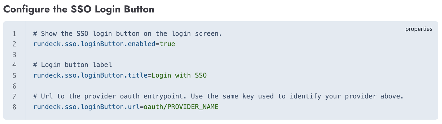 PagerDuty Runbook Automation Configure the SSO Login Button Section