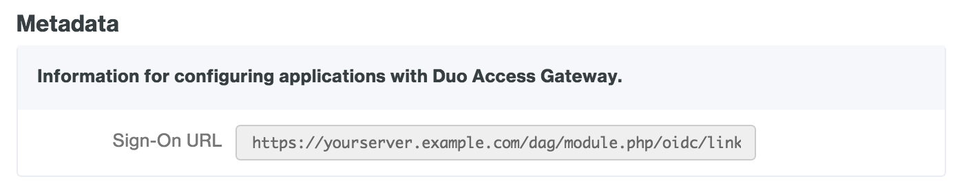 Duo Access Gateway Azure Sign-On URL