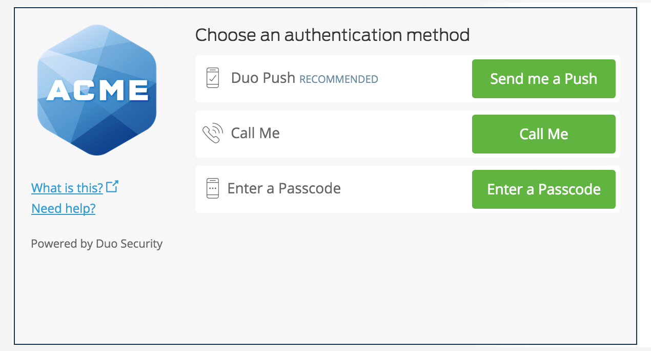 Duo Access Gateway Authentication Prompt