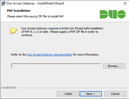Duo Access Gateway Installation - PHP