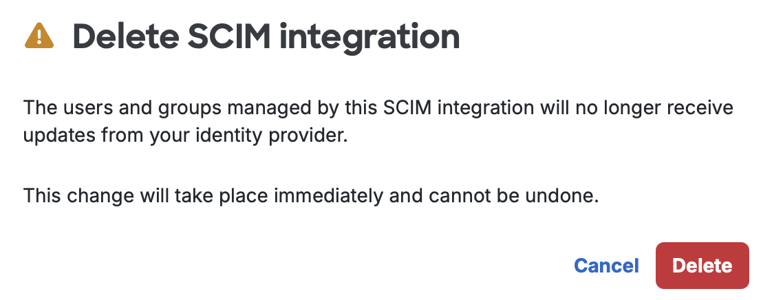 Delete SCIM Integration