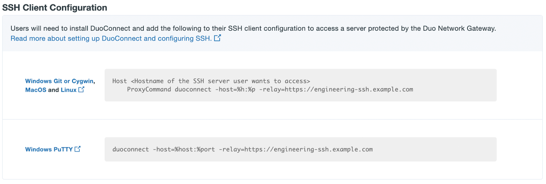 SSH Configuration Examples