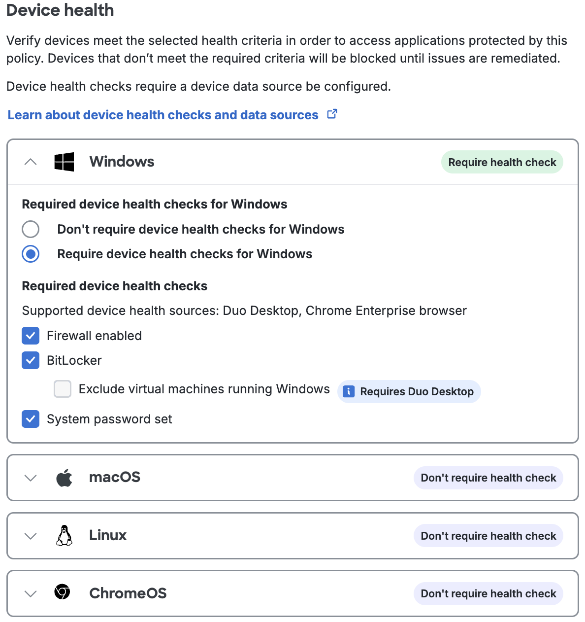 Configured Duo Desktop App Required in Policy