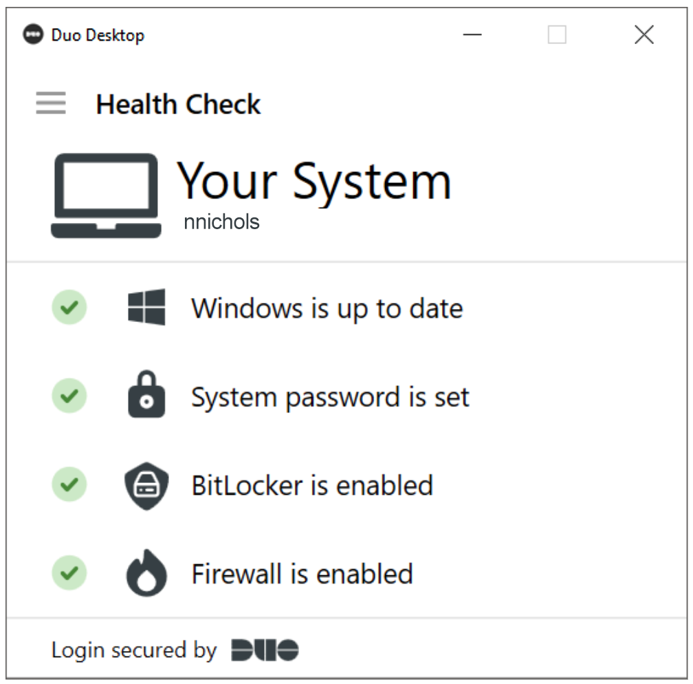 Duo Desktop Check - Windows