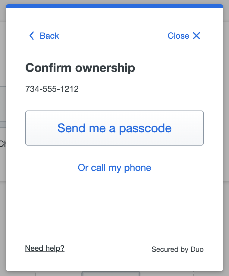 Commercial Enrollment Verify Existing Phone